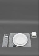 Фото Фетровый набор для сервировки стола на 1 персону черный (BN-KN-g-felt-d)