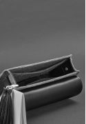 Фото Бохо-сумка Лілу фетр сірий + чорна шкіра графіт