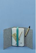 Фото Фетровый женский блокнот (Софт-бук) 1.0 с кожаными бирюзовыми вставками