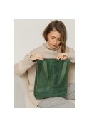 Фото Шкіряна жіноча сумка шоппер Бетсі зелена