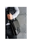 Фото Мужская кожаная сумка-мессенджер Esquire черная