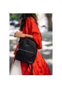 Фото Кожаный женский мини-рюкзак Kylie черный