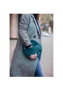 Фото Кожаная женская круглая сумка-рюкзак Maxi зеленая