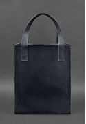 Фото Кожаная женская сумка шоппер Бэтси с карманом синяя