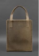 Фото Шкіряна жіноча сумка шоппер Бетсі з кишенею темно-коричнева