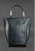Фото Кожаная женская сумка шоппер D.D. черная