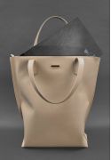 Фото Кожаная женская сумка шоппер D.D. светло-бежевая краст (BN-BAG-17-light-beige)