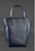 Фото Кожаная женская сумка шоппер D.D. темно-синяя