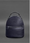 Фото Кожаный женский мини-рюкзак Kylie Темно-синий краст