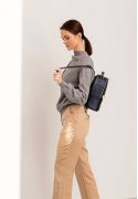 Фото Кожаный женский мини-рюкзак Kylie Темно-синий краст