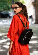 Фото Кожаный женский мини-рюкзак Kylie черный