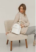 Фото Шкіряний жіночий міні-рюкзак Kylie білий