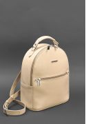 Фото Шкіряний жіночий міні-рюкзак Kylie Світло-бежевий краст (BN-BAG-22-light-beige)