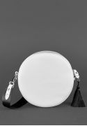 Фото Круглая кожаная женская сумочка Tablet белая