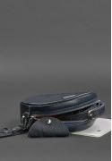 Фото Круглая кожаная женская сумочка Tablet темно-синяя