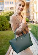 Фото Женская кожаная сумка Midi зеленая