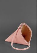 Фото Кожаная женская сумка-косметичка Пирамида розовая