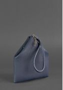 Фото Кожаная женская сумка-косметичка Пирамида синяя