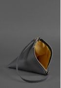 Фото Кожаная женская сумка-косметичка Пирамида черная