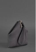 Фото Кожаная женская сумка-косметичка Пирамида черная
