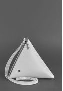 Фото Кожаная женская сумка-косметичка Пирамида белая