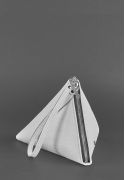 Фото Кожаная женская сумка-косметичка Пирамида белая