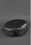 Фото Кожаная женская круглая сумка-рюкзак Maxi черная
