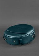 Фото Кожаная женская круглая сумка-рюкзак Maxi зеленая