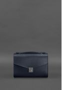 Фото Женская кожаная сумка-кроссбоди Lola темно-синяя