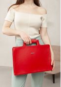 Фото Жіноча шкіряна сумка для ноутбука і документів червона