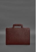 Фото Женская кожаная сумка для ноутбука и документов бордовая