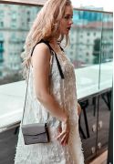 Фото Набор женских кожаных сумок Mini поясная/кроссбоди темно-бежевый