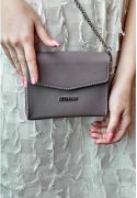 Фото Женская кожаная сумка поясная/кроссбоди Mini темно-бежевая