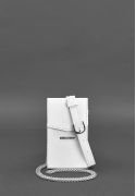Фото Набор женских белых кожаных сумок Mini поясная/кроссбоди