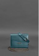 Фото Женская кожаная сумка поясная/кроссбоди Mini зеленая