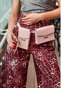Фото Набор женских розовых кожаных сумок Mini поясная/кроссбоди