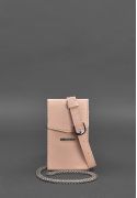 Фото Вертикальная женская кожаная сумка Mini розовая поясная/кроссбоди