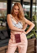 Фото Набор женских бордовых кожаных сумок Mini поясная/кроссбоди