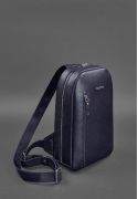 Фото Темно-синий кожаный мужской рюкзак на одно плечо Chest Bag (BN-BAG-42-navy-blue)