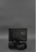 Фото Шкіряна чоловіча сумка через плече Чорна Флотар (BN-BAG-46-onyx)