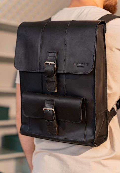 Фото Кожаный рюкзак Brit черный Crazy Horse (BN-BAG-47-g-kr)