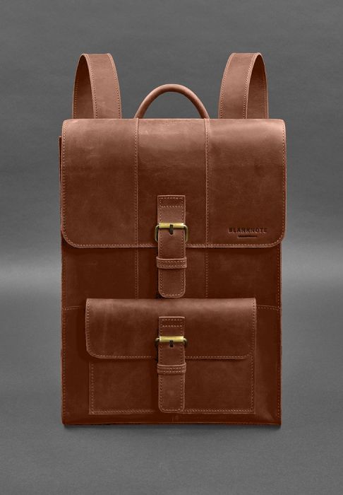 Кожаный рюкзак Brit свето-коричневый Crazy Horse