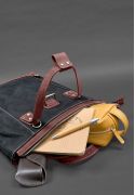 Фото Сумка-рюкзак з канвасу та натуральної бордової шкіри (BN-BAG-54-vin-kr)