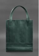 Фото Кожаная женская сумка шоппер Бэтси зеленая