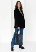 Фото Кожаная женская сумка шоппер Бэтси темно-синий краст BlankNote (BN-BAG-10-navy-blue) 
