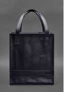 Фото Шкіряна жіноча сумка шоппер Бэтси темно-синій краст BlankNote (BN-BAG-10-navy-blue)