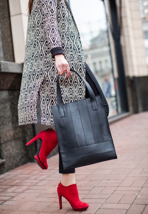 Фото Сумка шоппер Бетсі Графіт - чорна