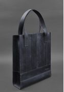 Фото Кожаная женская сумка шоппер Бэтси синяя