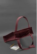Фото Кожаная женская сумка шоппер Бэтси бордовая