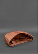 Фото Шкіряна жіноча сумка Круасан свіло-коричнева